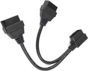 img 3 attached to Right Angle OBD II 16pin Splitter Y Cable - Male to 2 Female Extension Cable - 1ft/30cm