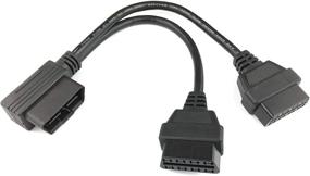 img 4 attached to Right Angle OBD II 16pin Splitter Y Cable - Male to 2 Female Extension Cable - 1ft/30cm