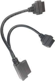 img 2 attached to Right Angle OBD II 16pin Splitter Y Cable - Male to 2 Female Extension Cable - 1ft/30cm