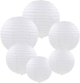 img 4 attached to 🏮 E-MANIS Pack of Six Round Lanterns for Birthday Wedding Party Decorations Crafts - White Paper Lanterns