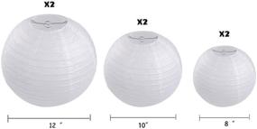 img 3 attached to 🏮 E-MANIS Pack of Six Round Lanterns for Birthday Wedding Party Decorations Crafts - White Paper Lanterns