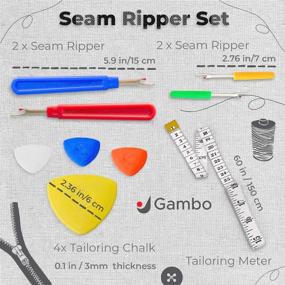 img 3 attached to 🧵 Sewing Thread Removal Kit - Seam Ripper Set with Sharp Ripper, Tailor’s Chalk, and Measuring Tape - Essential Sewing Tools for Tailors