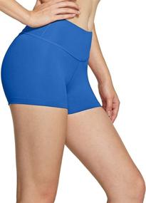 img 1 attached to 🩳 High Waisted Bike Shorts for Women: TSLA 1 or 2 Pack with Pocket, Perfect for Workout, Running, Yoga and More