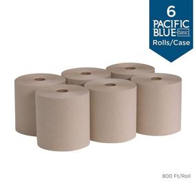 img 1 attached to 🌿 Pacific Blue Basic Recycled Hardwound Paper Towel Rolls: Durable and Eco-Friendly (800 Feet per Roll, 6 Rolls per Case)