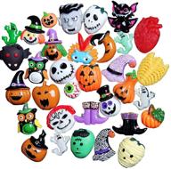 🎃 assorted 30pcs halloween theme craft resin ornaments: cabochons for scrapbooking, ghosts, pumpkins, spiders – perfect charms for craft making and embellishments logo