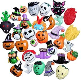 img 3 attached to 🎃 Assorted 30pcs Halloween Theme Craft Resin Ornaments: Cabochons for Scrapbooking, Ghosts, Pumpkins, Spiders – Perfect Charms for Craft Making and Embellishments