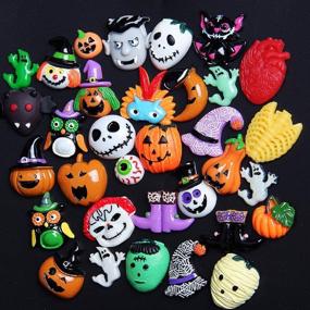 img 2 attached to 🎃 Assorted 30pcs Halloween Theme Craft Resin Ornaments: Cabochons for Scrapbooking, Ghosts, Pumpkins, Spiders – Perfect Charms for Craft Making and Embellishments