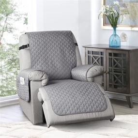 img 3 attached to 🪑 TAOCOCO Non-Slip Recliner Chair Cover Sofa Slipcover, Pet Cover for Small Recliner Chair with Elastic Straps, Washable Reclining Chair Cover Recliner Furniture Protector - 23'' Small, Light Gray