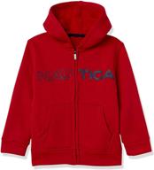 nautica boys' cozy fleece full zip hoodie - ultimate comfort for active kids! logo
