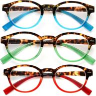 eyekepper 3 pack oval stylish reader eyeglasses for women reading - round glasses design logo