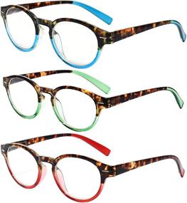 img 3 attached to Eyekepper 3 Pack Oval Stylish Reader Eyeglasses for Women Reading - Round Glasses Design