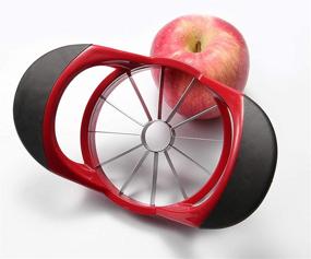 img 3 attached to 🍎 HengKe Apple Slicer Corer Cutter - 12-Blade Design, Ultra-Sharp Stainless Steel Blades &amp; Ergonomic Plastic Handle - Multipurpose Kitchen Tool for French Fries, Mango Slicing, and More! (Red)