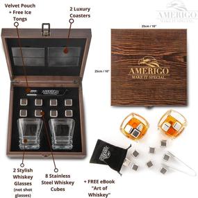 img 1 attached to 🥃 Amerigo Premium Whiskey Stone Set – The Ultimate Gift for Whiskey Enthusiasts