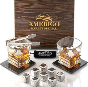 img 4 attached to 🥃 Amerigo Premium Whiskey Stone Set – The Ultimate Gift for Whiskey Enthusiasts