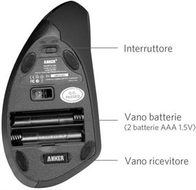 img 2 attached to 🖱️ Восстановленная беспроводная вертикальная эргономичная оптическая мышь Anker 2.4G, 800/1200/1600 DPI, 5 кнопок для ноутбука, настольного компьютера, ПК, Macbook - черная