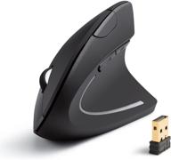 🖱️ восстановленная беспроводная вертикальная эргономичная оптическая мышь anker 2.4g, 800/1200/1600 dpi, 5 кнопок для ноутбука, настольного компьютера, пк, macbook - черная логотип