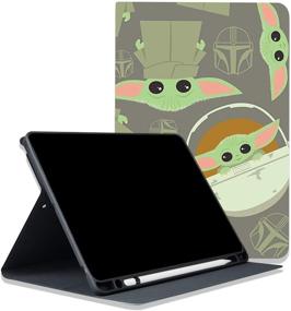 img 3 attached to 📱 YSNUO Cute Soft TPU Shockproof Protective Smart Shell Case for iPad Pro 12.9 Inch (2020) | Kickstand, Auto Wake/Sleep, Pencil Holder, Boba Fett Helmet Design, Wireless Slim-Fit