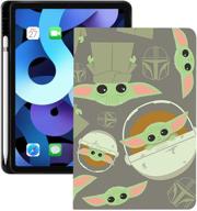 📱 ysnuo cute soft tpu shockproof protective smart shell case for ipad pro 12.9 inch (2020) | kickstand, auto wake/sleep, pencil holder, boba fett helmet design, wireless slim-fit logo