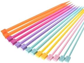 img 3 attached to 🧶 Colorful Katech 14 pcs Plastic Knitting Needles: 10-inch Long Set for Sweaters, Shawls, Scarves, and More