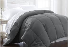 img 2 attached to Ultimate Comfort: ienjoy Home Premium 🛏️ Luxury Down Fiber Comforter - California King, Gray