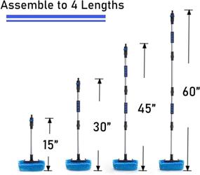 img 1 attached to 🚗 Удобный набор щеток для мойки автомобиля в 1 упаковке: длинная ручка, мягкая голубая щетина, 60" ручка для подачи воды с выключателем, крепление для шланга - идеально подходит для автомобиля, грузовика, внедорожника, автодома и многого другого!