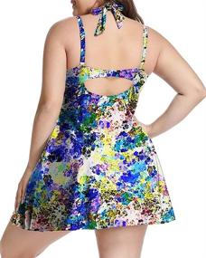 img 1 attached to 👙 LALAGEN Women's Plus Size Halter Swimdress Two Piece Tankini Set