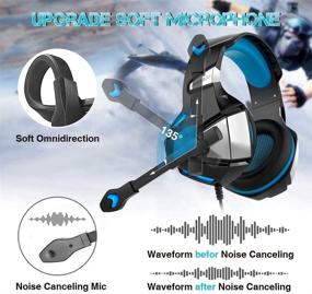 img 2 attached to Micolindun Gaming Headset: Xbox One, PS4, PC | Noise Cancelling Mic, LED Lights | Stereo Bass Surround | For Smartphones, Laptops, Tablets