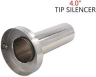 🚗 enhance your vehicle's performance with 4'' stainless steel round exhaust muffler tip and removable silencer" logo