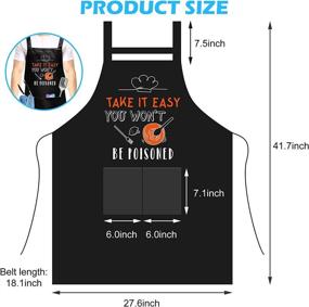 img 3 attached to 👨 Hilarious Chef Aprons for Kitchen Cooking BBQ Grill, Perfect Gifts for Men, Dad, Husband