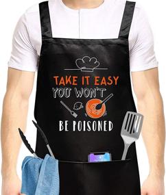 img 4 attached to 👨 Hilarious Chef Aprons for Kitchen Cooking BBQ Grill, Perfect Gifts for Men, Dad, Husband