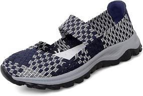 img 4 attached to GOSPT Women's Athletic Woven Elastic Sneakers - Ladies' Shoes