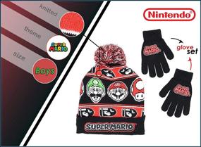 img 2 attached to 🎮 SEO-Optimized Nintendo Super Mario Boys Beanie and Glove Winter Set [4015]