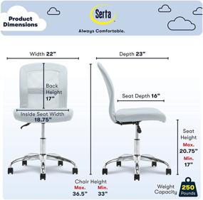 img 2 attached to Эргономичный компьютер с низкой спинкой Serta Essentials