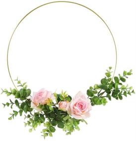 img 1 attached to 🌼 Sntieecr 2 Pack 14 Inch Large Metal Floral Hoop Wreath Macrame Gold Craft Hoop Rings: Perfect for DIY Wedding Decor, Dream Catchers, and Wall Hangings