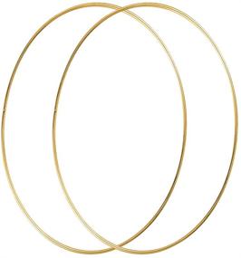 img 4 attached to 🌼 Sntieecr 2 Pack 14 Inch Large Metal Floral Hoop Wreath Macrame Gold Craft Hoop Rings: Perfect for DIY Wedding Decor, Dream Catchers, and Wall Hangings