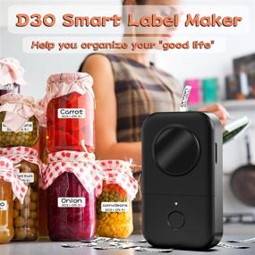 img 3 attached to 🖨️ Phomemo D30 Bluetooth Wireless Portable Labeling Printer - Black Label Maker Machine with Tape - D30 Thermal Smart Mini Label Printer, Compatible with iOS & Android