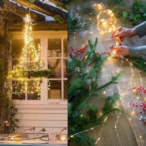 img 2 attached to 🔥 ZNYCYE 1-Pack Firefly Bunch Lights with 220 LED 10 Strand, 8 Modes, Battery Operated, Waterproof Outdoor/Indoor String Lights for Christmas Party, Holiday Watering Can Decor (Warm White)