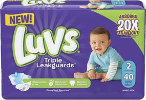 img 1 attached to 👶 Luvs Triple Leakguards Diapers Size 2 40 Count" - "Luvs Triple Leakguards Size 2 Diapers, 40 Count