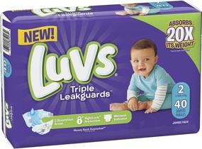 img 2 attached to 👶 Luvs Triple Leakguards Diapers Size 2 40 Count" - "Luvs Triple Leakguards Size 2 Diapers, 40 Count