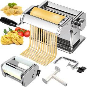 img 4 attached to 🍝 CHEFLY Pasta & Ravioli Maker Set: 9 Thickness Settings for Homemade Lasagne, Fettuccine, Spaghetti, and More - P1802