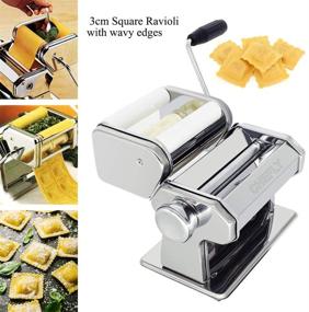 img 2 attached to 🍝 CHEFLY Pasta & Ravioli Maker Set: 9 Thickness Settings for Homemade Lasagne, Fettuccine, Spaghetti, and More - P1802