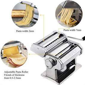 img 3 attached to 🍝 CHEFLY Pasta & Ravioli Maker Set: 9 Thickness Settings for Homemade Lasagne, Fettuccine, Spaghetti, and More - P1802