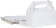 50 pack white paper treat gift boxes - gable favor boxes: perfect for fun parties, birthdays, weddings, and more! logo