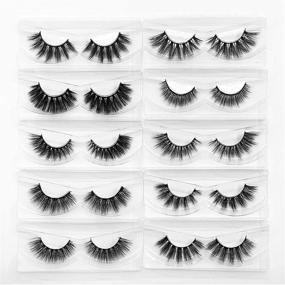 img 2 attached to ⚡ Mikiwi 10 Pack False Eyelashes - Wholesale 5D Faux Mink Lashes, Lengths 12-20mm, Fluffy Natural Volume Eye Lashes, Individually Packaged Faux Mink Eyelashes