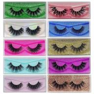 ⚡ mikiwi 10 pack false eyelashes - wholesale 5d faux mink lashes, lengths 12-20mm, fluffy natural volume eye lashes, individually packaged faux mink eyelashes logo