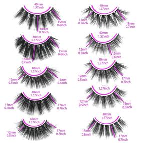 img 1 attached to ⚡ Mikiwi 10 Pack False Eyelashes - Wholesale 5D Faux Mink Lashes, Lengths 12-20mm, Fluffy Natural Volume Eye Lashes, Individually Packaged Faux Mink Eyelashes