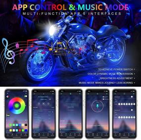 img 2 attached to Upgrade Your Ride with Chipcolor 12 Pcs Motorcycle LED Light Kit - APP Control, RGB Motorcycle LED Lights in 16 Million Colors, Dual Remote for Brake Light, Music Mode, IP65 Waterproof, Power Switch