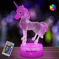 🦄 3d ночная лампа с единорогом для детей, подарок с изменяемыми цветами и пультом управления - идеальный день рожденья для девочек логотип