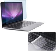 🖥️ macbook air 13 a1932 a2179 screen protector with anti-blue light glare filter and keyboard cover - 2020/2019 macbook air 13 a1932 a2179 laptop eye protection logo