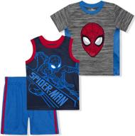 🕷️ stylish marvel 3 pack amazing spider man sleeveless boys' clothing - must-have for little superheroes! logo